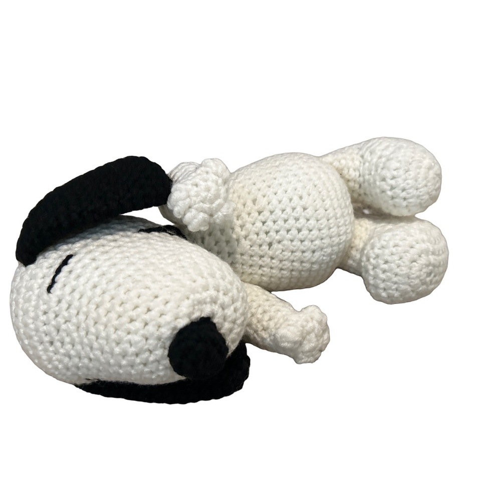 Vintage Handmade Crochet Peanuts Snoopy Doll 14 “ Charlie Brown Dog - Picture 15 of 15